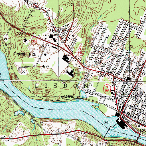 Topographic Map of Philip W Sugg Middle School, ME