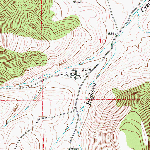 Topographic Map of Big Corral, CO