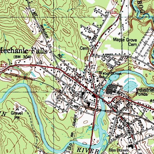 Topographic Map of Pleasant Street Baptist Church, ME