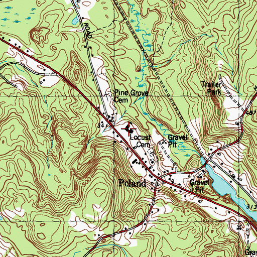 Topographic Map of Poland Community School, ME