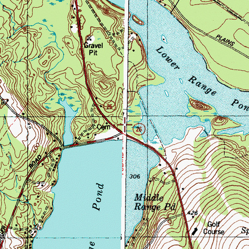 Topographic Map of Poland Springs Campground, ME