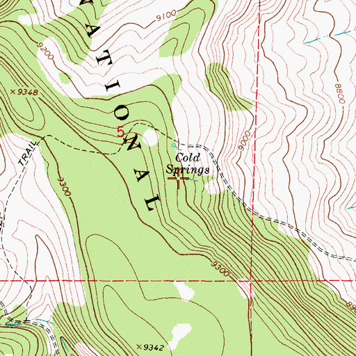 Topographic Map of Cold Springs, CO