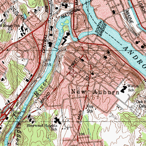 Topographic Map of Pulsifer Field, ME