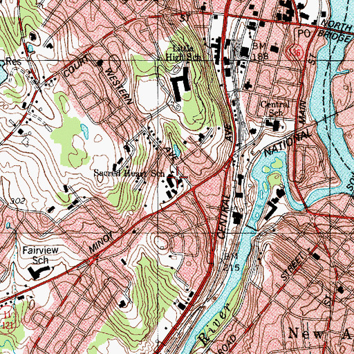 Topographic Map of Renaissance School, ME