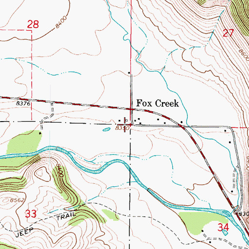 Topographic Map of Fox Creek, CO