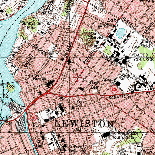 Topographic Map of Rockinghorse Child Care Center, ME