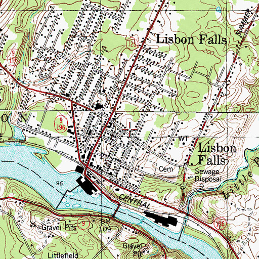 Topographic Map of Saint Annes Catholic Church, ME