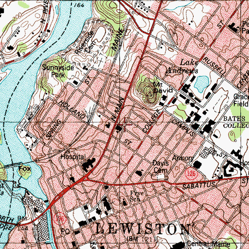 Topographic Map of Saint Joseph School, ME