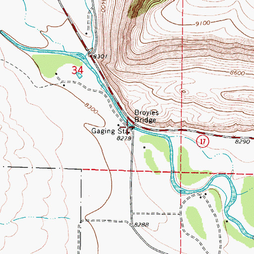 Topographic Map of Broyles Bridge, CO
