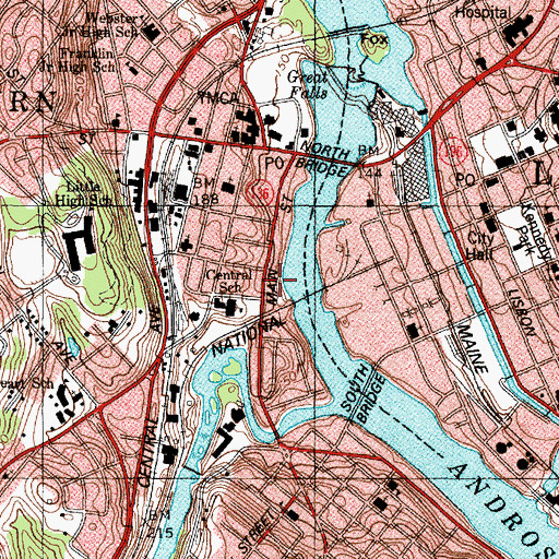 Topographic Map of Saint Josephs Catholic Church, ME