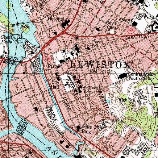 Topographic Map of Saint Patricks Catholic Church, ME