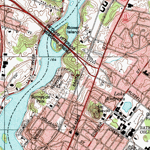 Topographic Map of Saint Peter and Paul Church, ME