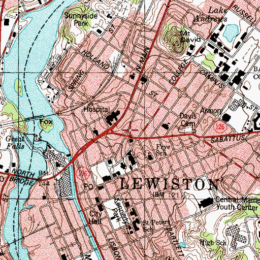 Topographic Map of Salvation Army, ME