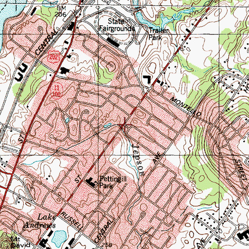 Topographic Map of Shaws Plaza Center Shopping Center, ME