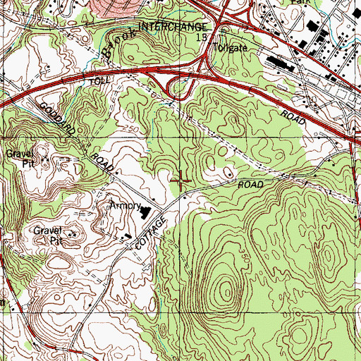 Topographic Map of South Lewiston Industrial Park, ME