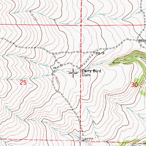 Topographic Map of Early Bird Dam, CO