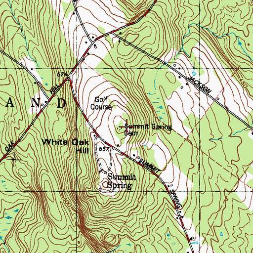Topographic Map of Summit Spring Cemetery, ME