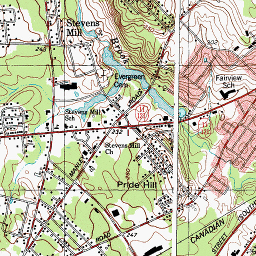 Topographic Map of Taylor Brook Mall Shopping Center, ME