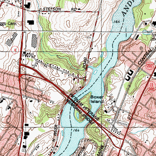 Topographic Map of Temple Shalom, ME