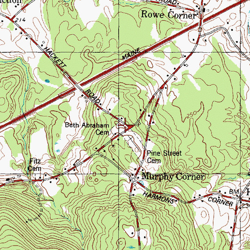 Topographic Map of Temple Shalom, ME