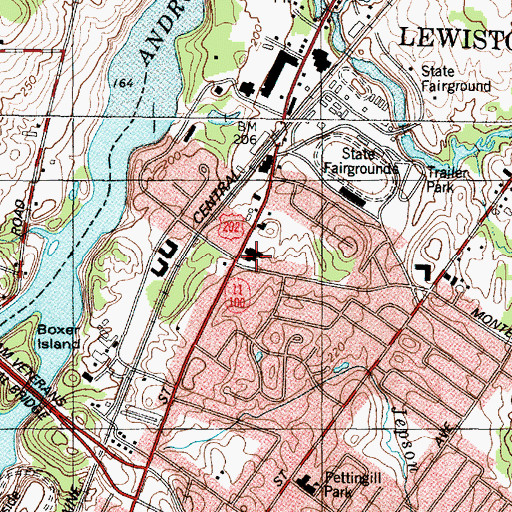 Topographic Map of The Market Place Shopping Center, ME