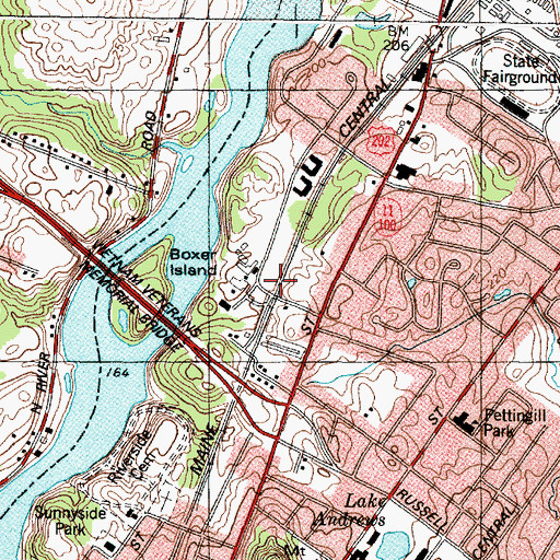 Topographic Map of Thomas Memorial Baptist Church, ME