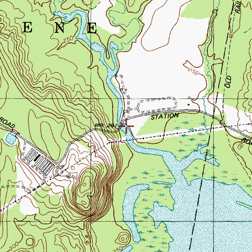 Topographic Map of Thompson Bridge, ME