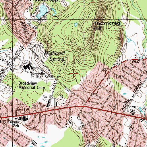 Topographic Map of Thorncrag Bird Sanctuary, ME