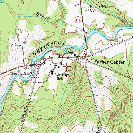 Topographic Map of Turner Elementary School, ME