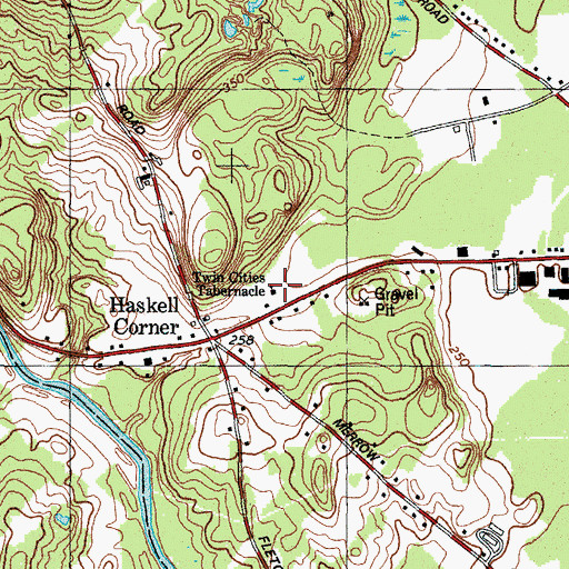 Topographic Map of Twin Cities Tabernacle, ME