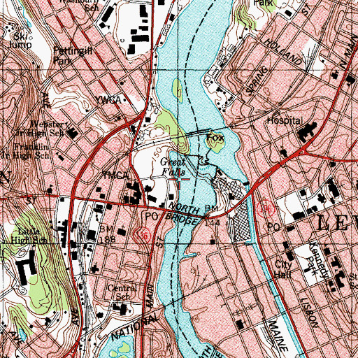Topographic Map of West Pitch Park, ME