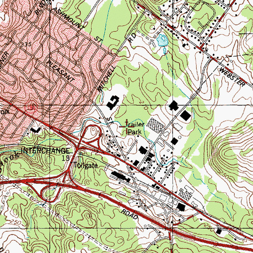 Topographic Map of Westminister Station Shopping Center, ME
