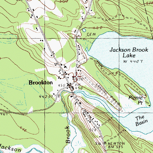 Topographic Map of Brookton Post Office, ME