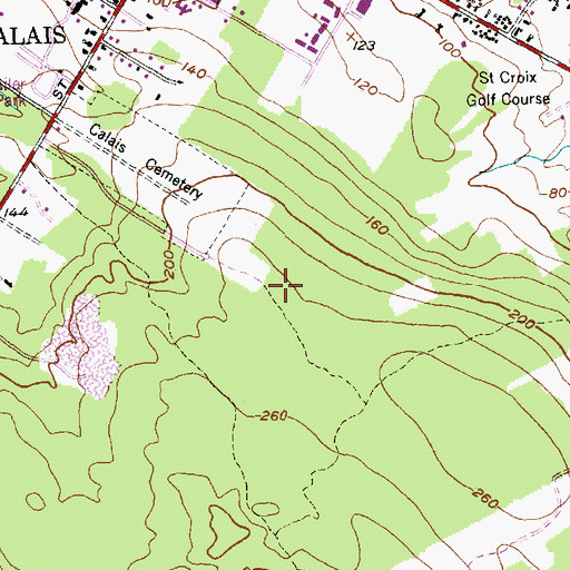 Topographic Map of Calais Industrial Park, ME