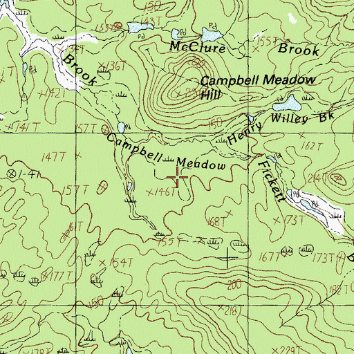 Topographic Map of Campbell Meadow, ME