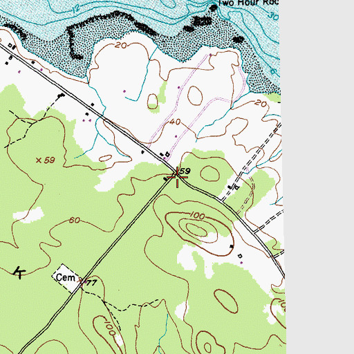 Topographic Map of Clarksdale School (historical), ME