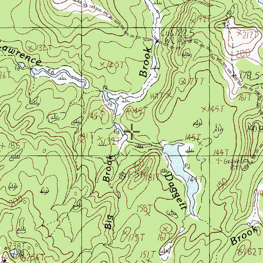 Topographic Map of Daggett Brook, ME