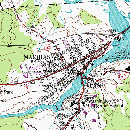 Topographic Map of Downeast Health Services, ME