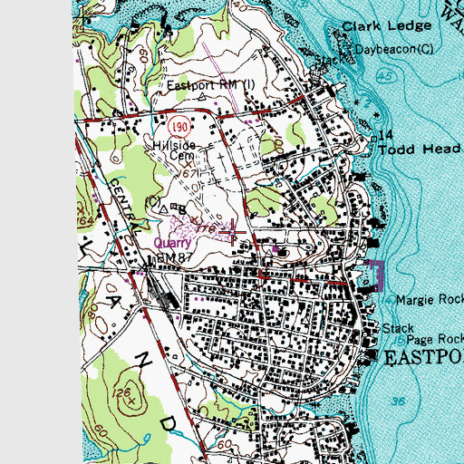 Topographic Map of Eastport Elementary School, ME