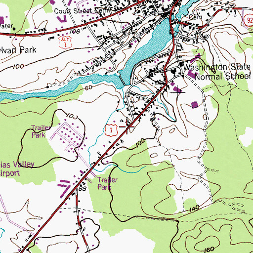 Topographic Map of Gays Shopping Center, ME