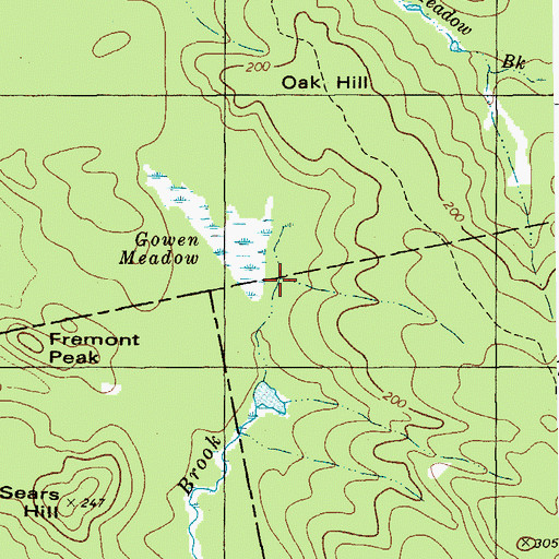 Topographic Map of Gowen Meadow, ME