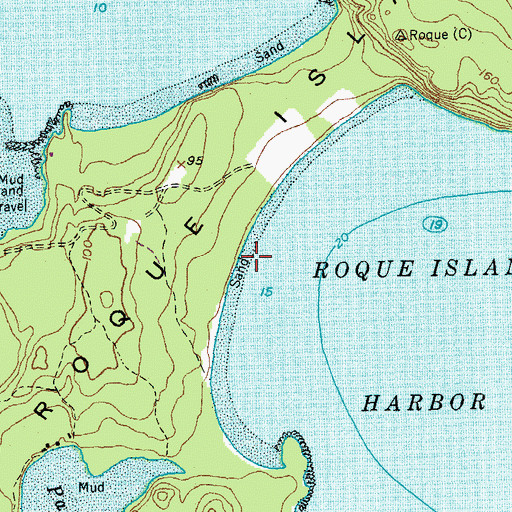 Topographic Map of Great Beach, ME