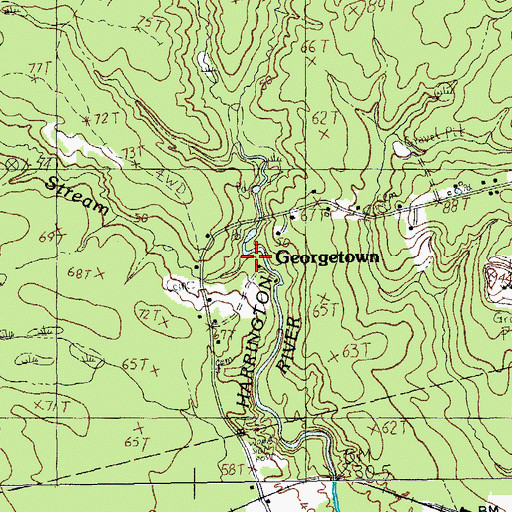 Topographic Map of Great Marsh Stream, ME