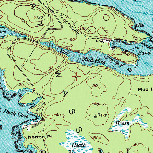 Topographic Map of Great Wass Island Preserve, ME