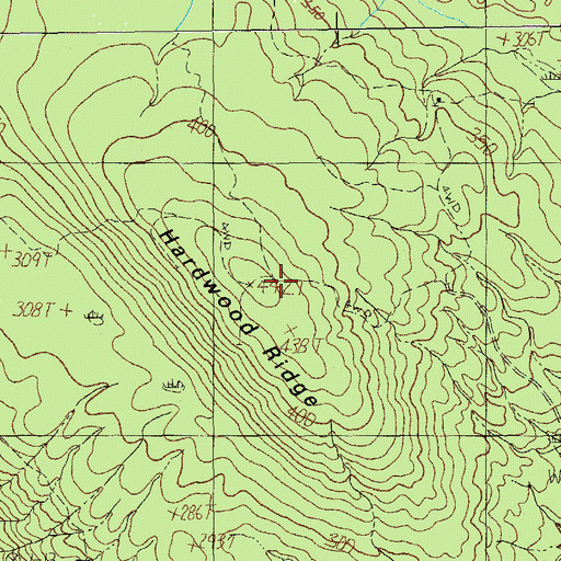 Topographic Map of Hardwood Ridge, ME