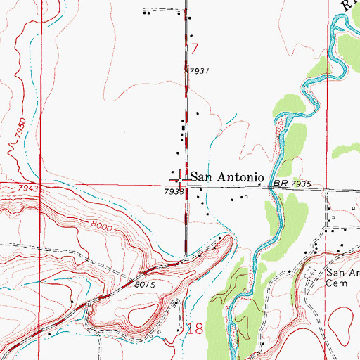 Topographic Map of San Antonio, CO