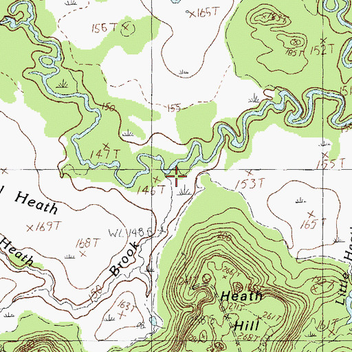 Topographic Map of Heath Brook, ME