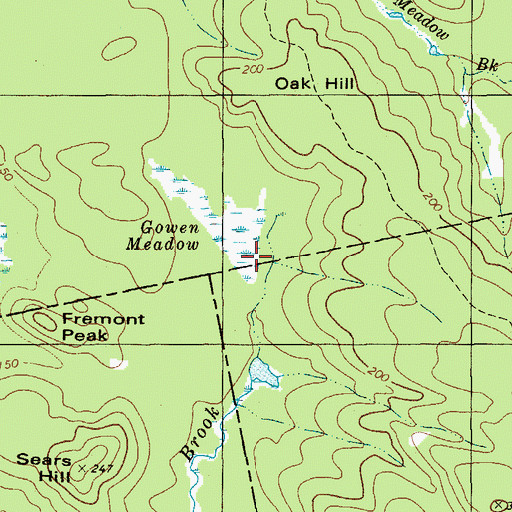 Topographic Map of Heath Brook Heath, ME