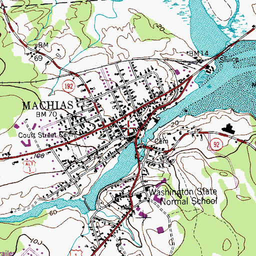 Topographic Map of Holy Name Catholic Church, ME