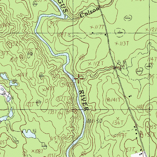 Topographic Map of Lawrence Brook, ME